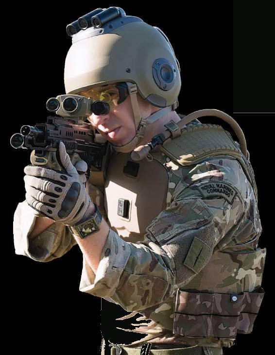 Operator sighting through a thermal rifle scope